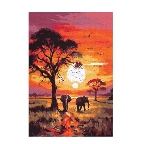 Elefant Puzzle Sonnenuntergang Puzzle Große 2000 Teile Erwachsene, Clevere Rätsel, Geschicklichkeitsspiel für die Ganze Familie, Holz Farbenfrohes Jigsaws mit Geschenkbox, Zimmer Deko 99x70cm D-1519 Elefant Puzzle Sonnenuntergang Puzzle Große 2000 Teile Erwachsene, Clevere Rätsel, Geschicklichkeitsspiel für die Ganze Familie, Holz Farbenfrohes Jigsaws mit Geschenkbox, Zimmer Deko 99x70cm D-1519 von Wehsaeho