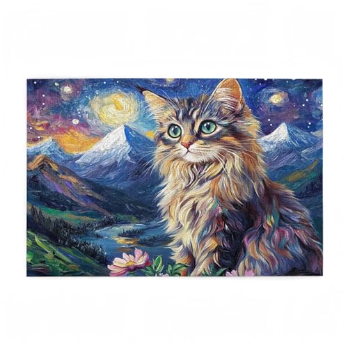 Katze Puzzle Berg Puzzle Große 200 Teile Erwachsene, Clevere Rätsel, Geschicklichkeitsspiel für die Ganze Familie, Holz Farbenfrohes Jigsaws mit Geschenkbox Verpackung, Zimmer Deko 35x25cm D-318 Katze Puzzle Berg Puzzle Große 200 Teile Erwachsene, Clevere Rätsel, Geschicklichkeitsspiel für die Ganze Familie, Holz Farbenfrohes Jigsaws mit Geschenkbox Verpackung, Zimmer Deko 35x25cm D-318 von Wehsaeho