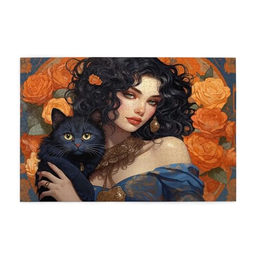 Puzzle 1000 Teile Frau Puzzle Katze DIY Kreative Holz Jigsaws für Erwachsene mit Geschenkbox Verpackung, Impossible Herausfordernde Familie Aktivität Spiele, Deko Wohnzimmer Geschenke 75x50cm E-961 Puzzle 1000 Teile Frau Puzzle Katze DIY Kreative Holz Jigsaws für Erwachsene mit Geschenkbox Verpackung, Impossible Herausfordernde Familie Aktivität Spiele, Deko Wohnzimmer Geschenke 75x50cm E-961 von Wehsaeho