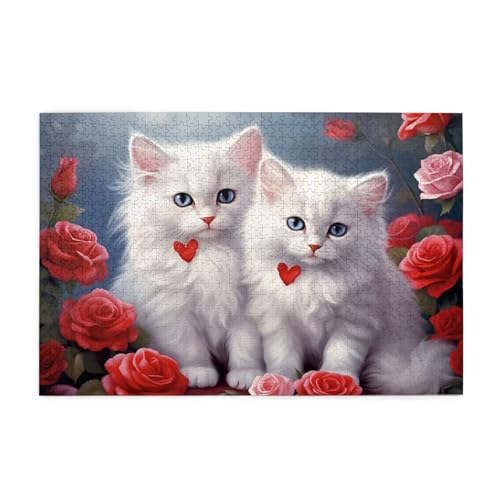 Puzzle 1000 Teile Katze Puzzle Herz DIY Kreative Holz Jigsaws für Erwachsene mit Geschenkbox Verpackung, Impossible Herausfordernde Familie Aktivität Spiele, Deko Wohnzimmer Geschenke 75x50cm E-123 Puzzle 1000 Teile Katze Puzzle Herz DIY Kreative Holz Jigsaws für Erwachsene mit Geschenkbox Verpackung, Impossible Herausfordernde Familie Aktivität Spiele, Deko Wohnzimmer Geschenke 75x50cm E-123 von Wehsaeho