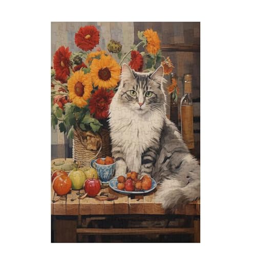 Puzzle 300 Teile Katze Puzzle Blume DIY Kreative Holz Jigsaws für Erwachsene mit Geschenkbox, Impossible Herausfordernde Familie Aktivität Spiele, Deko Wohnzimmer, Geschenke für Frauen 38x26cm D-1698 Puzzle 300 Teile Katze Puzzle Blume DIY Kreative Holz Jigsaws für Erwachsene mit Geschenkbox, Impossible Herausfordernde Familie Aktivität Spiele, Deko Wohnzimmer, Geschenke für Frauen 38x26cm D-1698 von Wehsaeho