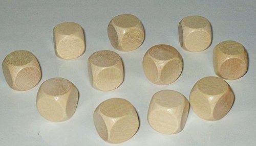 Weible Spiele 10er-Set Blankowürfel aus Ahornholz (16 mm), Polybeutel von Weible Spiele