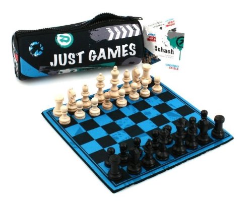 Weiblespiele 06110 Schachspiel 'Just Games' aus Neopren mit Spielfiguren aus Holz von Weible Spiele