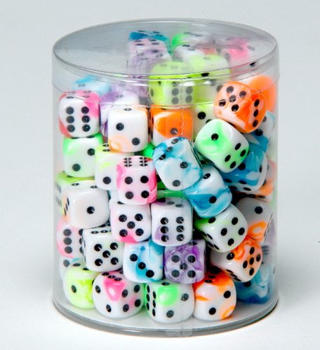 weiblespiele 05150-1 - Acryl-Würfel, Flashy in Dose, 16 mm, 100 Stück, Schwarz,weiß/Blau,weiß/Gelb,weiß/Grün,weiß/Lila,weiß/Orange,weiß/Rot weiblespiele 05150-1 - Acryl-Würfel, Flashy in Dose, 16 mm, 100 Stück, Schwarz,weiß/Blau,weiß/Gelb,weiß/Grün,weiß/Lila,weiß/Orange,weiß/Rot von Weible Spiele