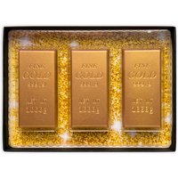 Schoko-Geschenkset "Goldbarren", 3-teilig, 75g von Weibler Confiserie