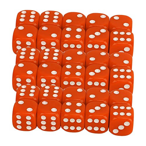 Würfelset, Gearbeitetes Würfelset, Vielseitig Einsetzbar, Runde Ecken, 30 Teile für den Mathematikunterricht (Orange) von Weikeya