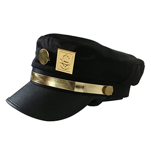 Weixu Anime JOJO Cosplay Cap Jotaro Kujo Cosplay Zubehör Hüte Armee Militär Flatcap Abzeichen (A von Weixu