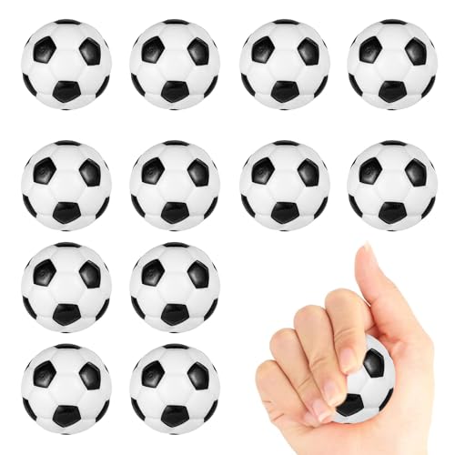 12 Stück Mini Sportbälle, 6.3cm Mini Fußball Antistressball Softball Fußball Stressbälle Stressabbau Spielzeug Antistressball Fussball Klein Mini Stressbälle Fußball, für Kinder und Erwachsene von Wekuw