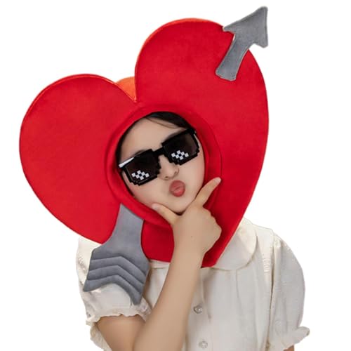 Weldphur Herzhut Erwachsener Cosplay, herzförmige Rollenspiele Hut | Valentinstag Liebesform Hut Cartoon - Lustige Neuheit Dress up Cosplay Kostüm Kopfbedeckung für Unisex von Weldphur