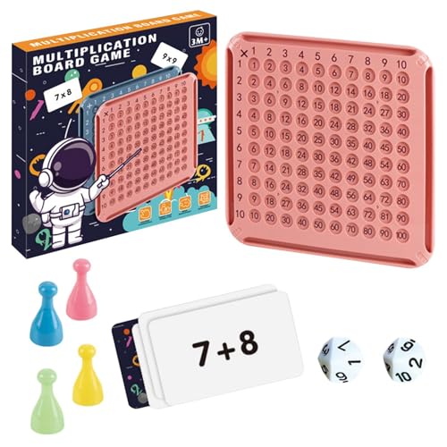 Weldphur Math Game Board, Math Game für Kinder | Holzmathematik -Lernspielzeug für Heimschule | Multiplikationsspielzeug für Kinder Lernen manipulativ für die Grundschule von Weldphur