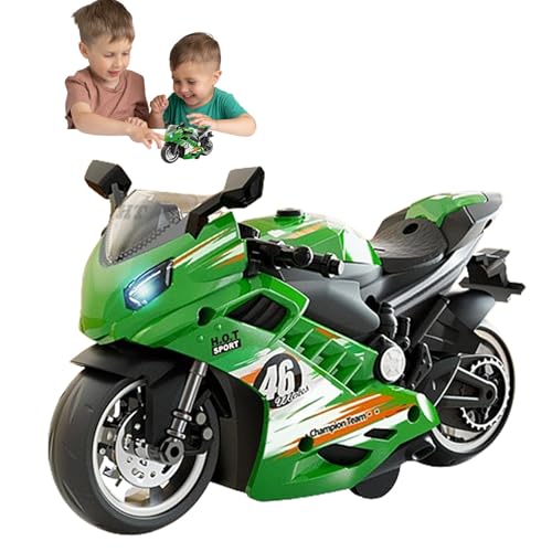 Weldphur Spielzeug-Motorrad, Motorrad-Spielzeug-Set - Spielzeugfiguren-Set mit Sound- und Lichtfunktionen,Motorradspielzeug für Kinder mit bunten Lichtern und angenehmen Soundeffekten von Weldphur