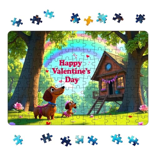 Weldphur Valentinstag-Puzzle,Valentinstag-Puzzle für Kinder,Lustiges zusammengebautes Puzzle | Buntes Valentinstag-Puzzle, Set mit 130 romantischen, herausfordernden Puzzles für Kinder und Erwachsene, von Weldphur