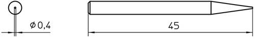 Weller 4SPI15210-1 Lötspitze Nadelform Spitzen-Größe 0.4mm Inhalt 1St. von Weller