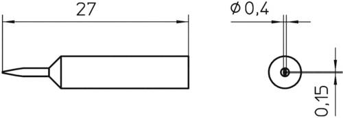 Weller XNT 1SC Lötspitze Meißelform Spitzen-Größe 0.4mm Spitzen-Länge 27mm Inhalt 1St. von Weller