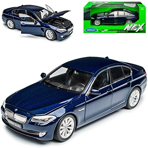 Welly B*M*W 5er 5 Er F10 535i 5353 i Blau Limousine Ab 2010 1/24 Modell Auto mit individiuellem Wunschkennzeichen von Welly