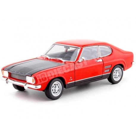 Ford Capri RS 1969 rot/schwarz, Modellauto 1:24 / Welly von Welly