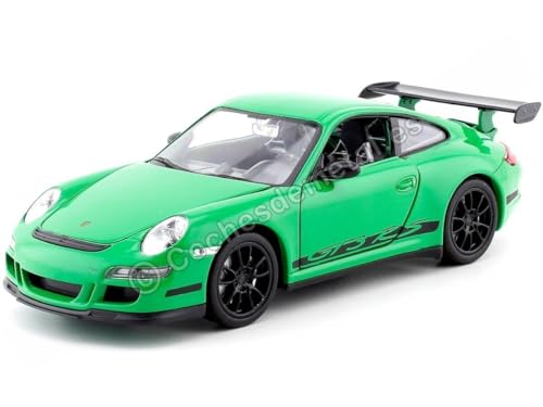 Welly 22495 Green - Sammlermodell Porsche 911 (997) GTR3 RS, 1/24 aus Metall, grün von Porsche