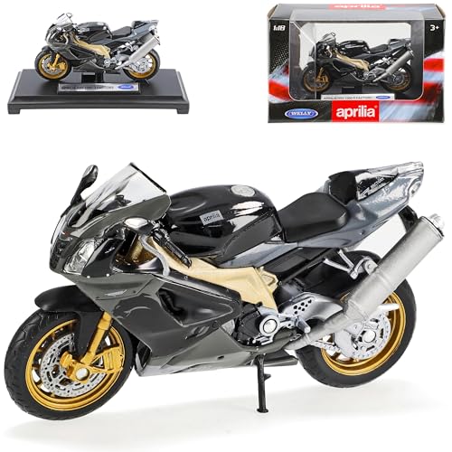 Welly Aprilia RSv1000r RSv 1000r 1000 R Factory Schwarz 1/18 Modellmotorrad Modell Motorrad von Welly