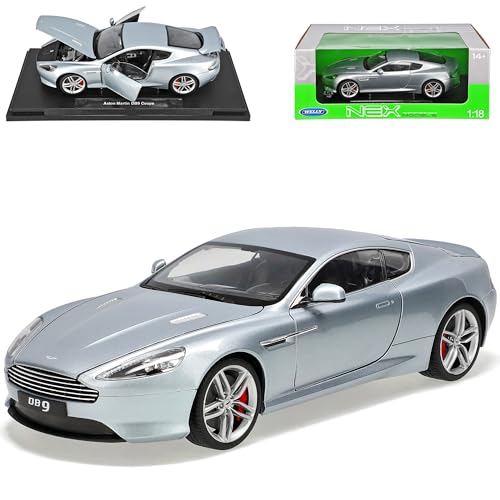 Welly Aston Martin DB9 Silber 1/18 Modell Auto von Welly