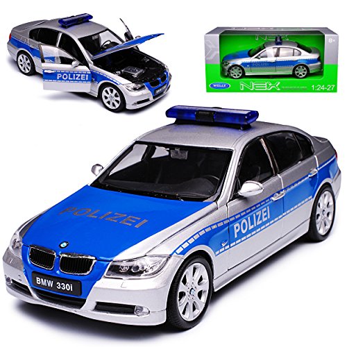 Welly B*M*W 3er E90 Limousine Polizei Deutschland 2005-2012 1/24 Modell Auto mit individiuellem Wunschkennzeichen von Welly