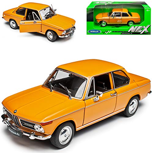 Welly B*M*W 2002ti Coupe Orange 1966-1977 1/24 Modell Auto mit individiuellem Wunschkennzeichen von Welly