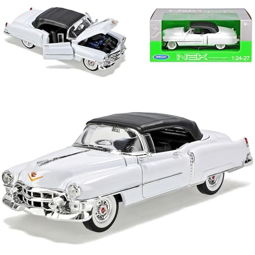 Welly Cadilac Eldorado Cabrio Soft Top Weiss 1953-1966 1/24 Modell Auto mit individiuellem Wunschkennzeichen von Welly