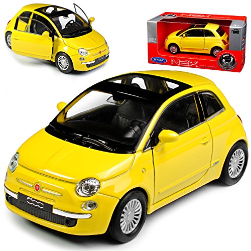 Welly FIAT 500 Nuova Gelb Coupe Ab 2007 ca 1/43 1/36-1/46 Modell Auto von Welly