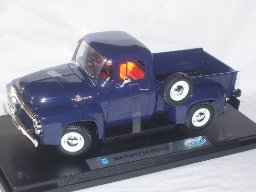 Welly Defekte Verpackung Ford F-100 Pick-Up 1956 Blau 1/18 Modell Auto von Welly