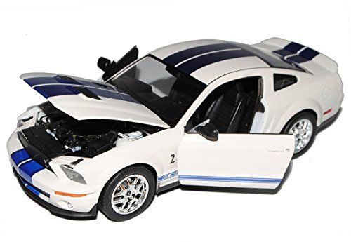 Ford Mustang Shelby Gt-500 Gt500 Weiss White 2007 1/24 Welly Modellauto Modell Auto von Welly