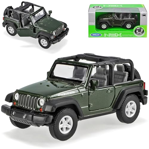 Welly Jeep Wrangler JK 3 Türer Grün Cabrio offen Ab 2007 ca 1/43 1/36-1/46 Modell Auto von Welly