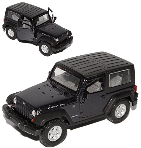 Welly Jeep Wrangler JK 3 Türer dunkel Blau Fast Schwarz Cabrio mit Soft Top Ab 2007 ca 1/43 1/36-1/46 Modell Auto von Welly