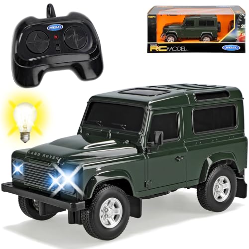 Welly Land R*o*v*e*r Defender 3 Türer Grün RC Funkauto 1/24 Modell Auto mit individiuellem Wunschkennzeichen von Welly