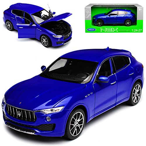 Welly Maseratti Levante SUV Blau Ab 2016 1/24 Modell Auto mit individiuellem Wunschkennzeichen von Welly