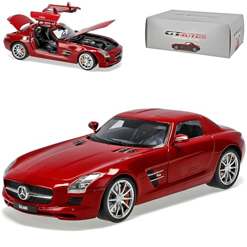 Welly Mercedes-B SLS AMG Coupe Rot C197 1/18 GTA Modell Auto mit individiuellem Wunschkennzeichen von Welly