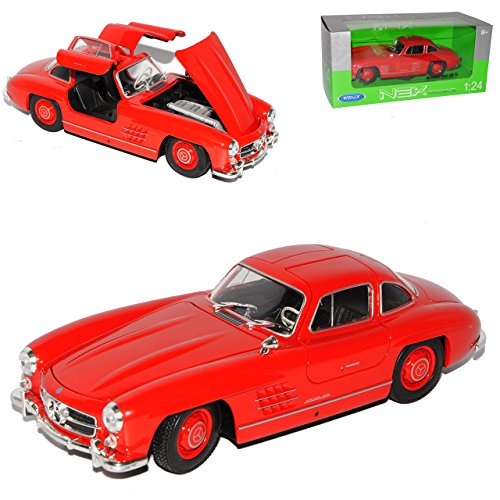 Welly Mercedes-Benz 300SL Coupe Rot W198 1954-1963 Flügeltürer 1/24 Modell Auto von Welly