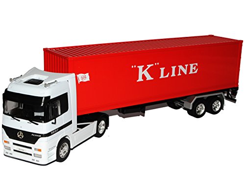 Welly Mercedes-Benz Actros 1857 40' Container K Line LKW Truck Weiss Rot 1/32 Modell Auto mit individiuellem Wunschkennzeichen von Welly