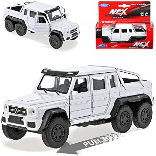 Welly Mercedes-Benz G-Klasse G63 AMG 6x6 Weiss ca 1/43 1/36-1/46 Modell Auto mit individiuellem Wunschkennzeichen von Welly