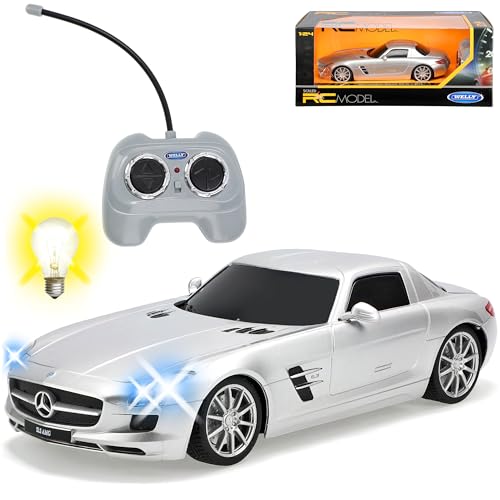 Welly Mercedes-B SLS AMG Coupe Silber C197 RC Funkauto 1/24 Modell Auto von Welly