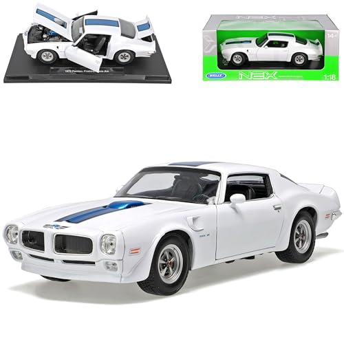 Welly Pontiac Firebird Trans Am Weiss Streifen 1/18 Modellauto Modell Auto von Welly