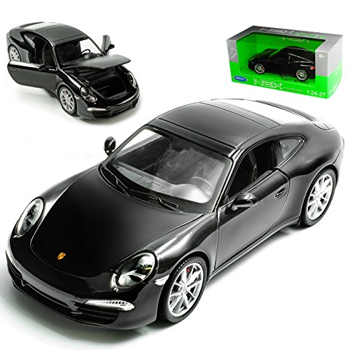 Welly Porsche 911 991 Carrera S Coupe Schwarz Ab 2012 1/24 Modell Auto von Welly