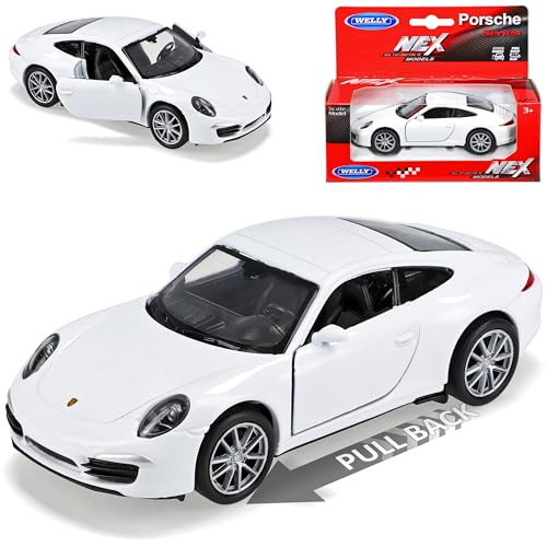 Welly Porsche 911 991 Carrera S Weiss Coupe Ab 2011 ca 1/43 1/36-1/46 Modell Auto mit individiuellem Wunschkennzeichen von Welly