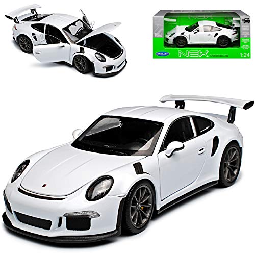 Welly Porsche 911 991 GT3 RS Coupe Weiss 2011-2018 1/24 Modell Auto mit individiuellem Wunschkennzeichen von Welly