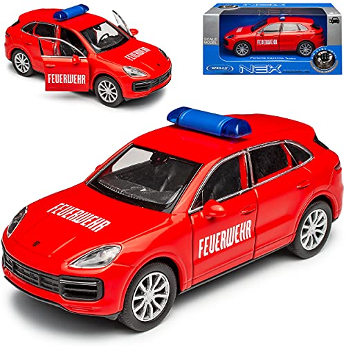 Welly Porsche Cayenne III PO536 Feuerwehr Rot 3. Generation Ab 2017 ca 1/43 1/36-1/46 Modell Auto von Welly