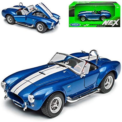 Welly Shelby 1965 427 Cobra Sc Blau Offen 1/24 Modell Auto mit individiuellem Wunschkennzeichen von Welly