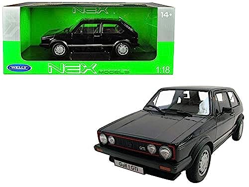 Welly Volkswagen Golf 1 GTI Schwarz 1/18 Druckguss Modellauto von Welly