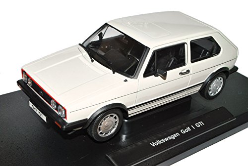 Welly Volkwagen Golf I GTI Weiss 3 Türer 1974-1983 1/18 Modell Auto mit individiuellem Wunschkennzeichen von Welly