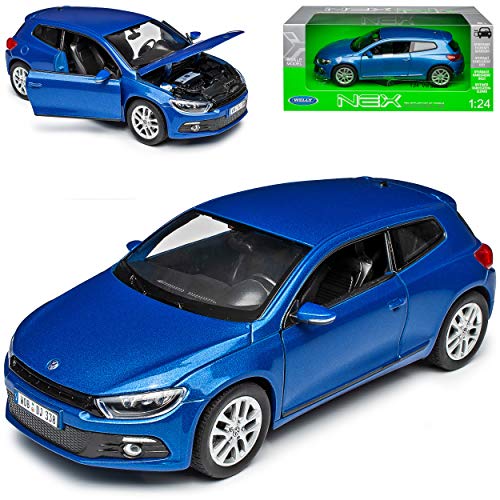 Welly Volkwagen Scirocco Coupe Blau 3. Generation Typ 13 Ab 2008 1/24 Modell Auto von Welly