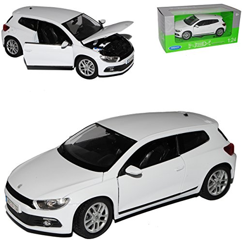 Welly Volkwagen Scirocco Coupe Weiss 3. Generation Typ 13 Ab 2008 1/24 Modell Auto von Welly