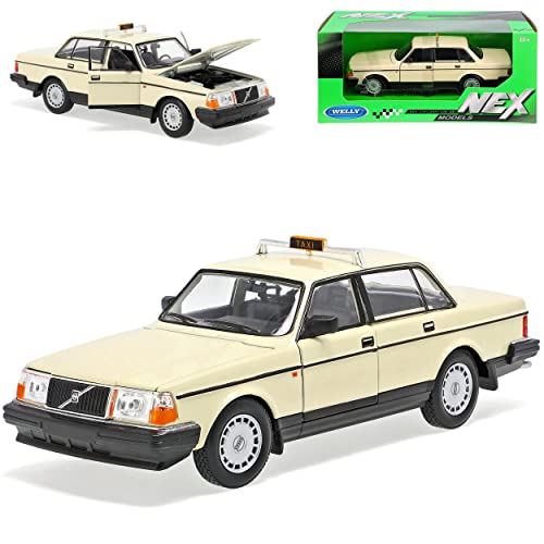 Welly Volvo 240 GL Limousine Beige Taxi Deutschland 1974-1993 1/24 Modell Auto mit individiuellem Wunschkennzeichen von Welly