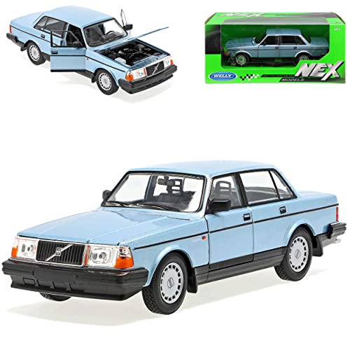 Welly Volvo 240 GL Limousine Blau 1974-1993 1/24 Modell Auto mit individiuellem Wunschkennzeichen von Welly